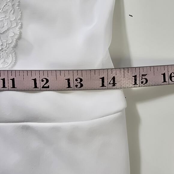 LULU'S M Perfectly Sultry White Sheer Mesh Bustier Wide-Leg Jumpsuit NWT B84 - Picture 7 of 14